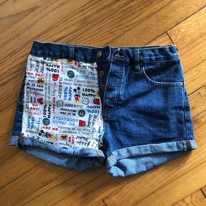 Denim shorts with Disney patching